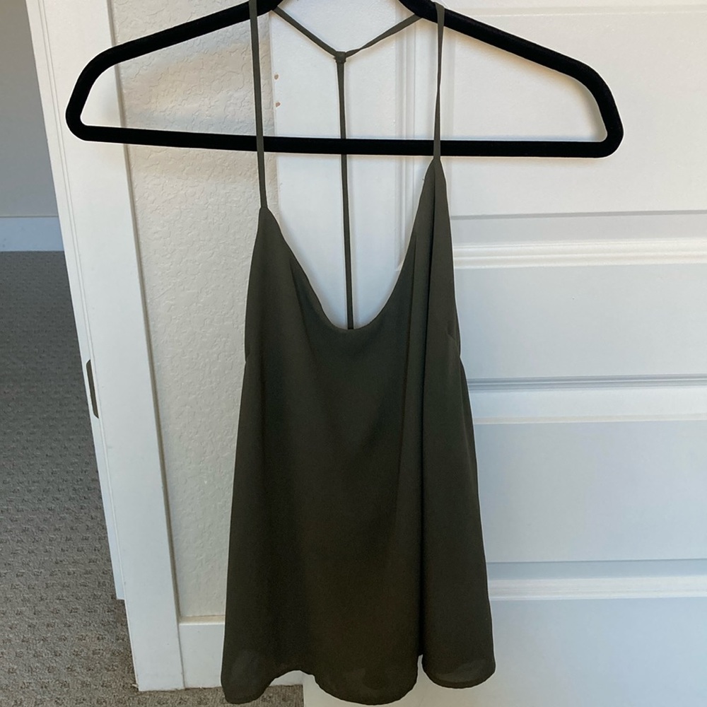 Dark Green Chiffon Top